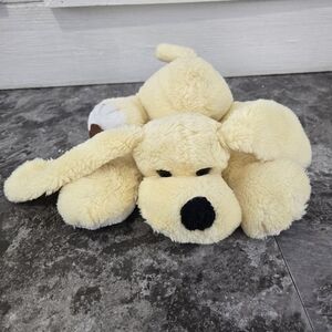 Cream Plush Dog Toy with Floppy Ears and Soft Texture